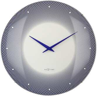 NeXtime Grote wandklok 50cm met gewelfde glazen lens - Stil - Glas - "Diep 50"