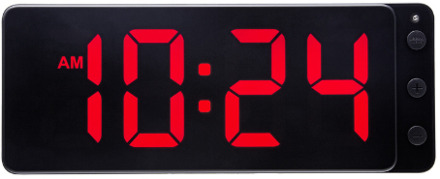 NeXtime Tafel-/wandklok 27,2 x 10,8 x 3 cm - LED - ABS  'Digitale klok' Zwart