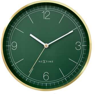 NeXtime Wandklok 25 cm - geruisloos - groen - metaal - NeXtime 'Bolero'