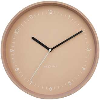NeXtime Wandklok 30cm - Stil - Aluminium - "Berlijn" roze