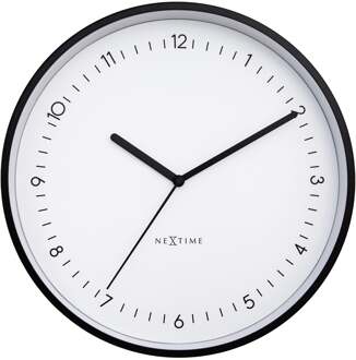 NeXtime Wandklok 30cm - Stil - Aluminium - "Berlijn" Wit