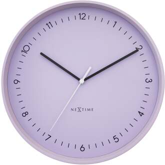 NeXtime Wandklok 40 cm - geruisloos - metaal - NeXtime 'Berlin L' lila Paars