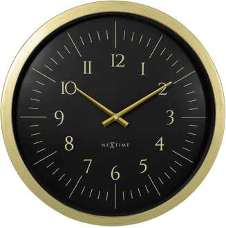 NeXtime Wandklok 40 cm - Zwart/Wit - Kunststof - NeXtime 'Galaxy'