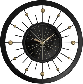 NeXtime Wandklok 60cm-Geruisloos-Zwart-Metaal-NeXtime 'Orbit'