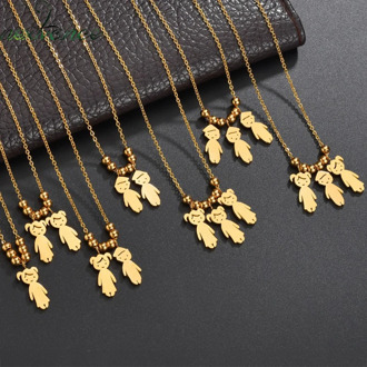 Nextvance Stainless Steel Name Child Baby Boy Girl Necklace Family Couple Rose Gold Engrave Pendant for Birthday Memorial Gift