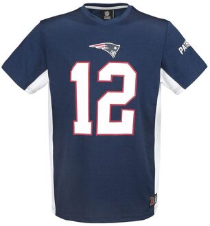 NFL Team Kleding New England Patriots Brady 12 Heren T-shirt - maat L Navy