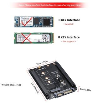 NGFF to SATA Adapter Card M.2 KEY B-M SSD SATA3.0 Converter Support Model 2230 2242 2260 2280