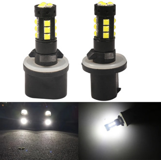 NHAUTP 2Pcs 880 LED Bulbs White 6000K Super Bright H27 Car Fog Lights Upgrade 3030 Auto Front Driving Lamp DRL 1200Lm 12-24V
