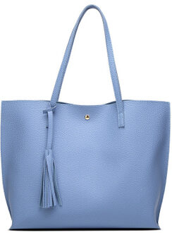 Nibesser Vrouwen Zachte Lederen Handtas Vrouwen Schoudertas Shopper Tote Emmer Tas Mode Vrouwen Handtassen blauw
