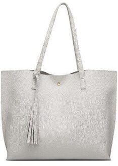Nibesser Vrouwen Zachte Lederen Handtas Vrouwen Schoudertas Shopper Tote Emmer Tas Mode Vrouwen Handtassen grijs