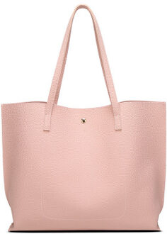 Nibesser Vrouwen Zachte Lederen Handtas Vrouwen Schoudertas Shopper Tote Emmer Tas Mode Vrouwen Handtassen roze