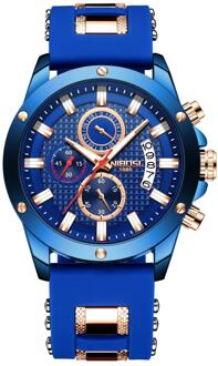 Nibosi Sport Zwart Heren Horloges Top Luxe Horloge Voor Mannen Siliconen Horloge Waterdicht Quartz Klok Relogio Masculino 1