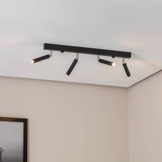 Nicanor plafondspot zwart/chroom 4-lamps zwart, chroom