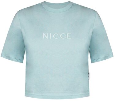 Niccee Womens Aqua Blue Cropped T-shirt - maat M Blauw