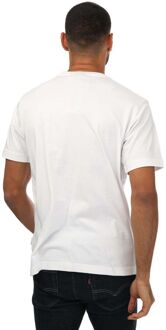 NICE T-shirt met logo op de borst voor heren, wit - maat L