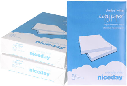 Niceday A4 kopieer papier - wit - 1500x vellen - 80 grams - basic kantoor en teken papier