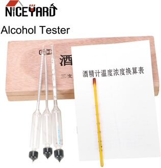 Niceyard 4 Stuk/set 0-100% Professionele Blaastest Alcohol Tester Alcoholometers Concentratie Meter Voor Wijn Alcohol