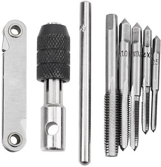 NICEYARD Machine Hand Tap Wrench Schroef Tap Houder Schroefdraad Kranen Ruimer 7 stks/set M3/M4/M5/ m6/M8 60 graden Draad Gauge