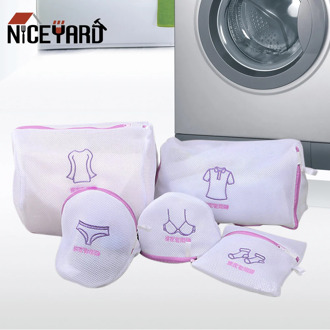 NICEYARD Machine Washable Mesh Bra Lingerie Special Wash Bag Laundry Bag Foldable Embroidered Home Use Laundry Basket Bag