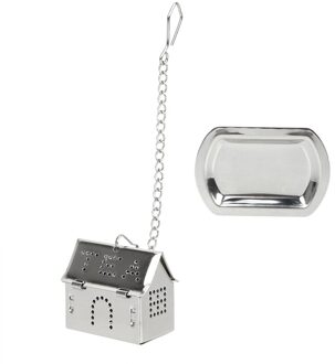 NICEYARD Rvs Hangable Huis Vorm Thee Zetgroep Mesh Filter Zeef Voor Losse Thee Leaf Spice Huis Keuken Accessoires rechthoek plate