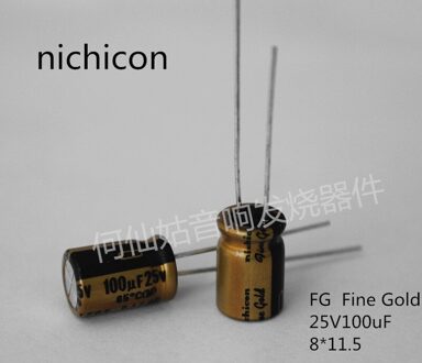Nichicon (Fijn Goud) Fg Serie 100Uf/25V Elektrolytische Condensatoren Voor Audio
