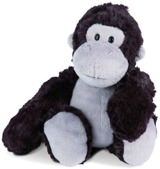 Nici aap pluche knuffel - zwart/grijs - 20 cm