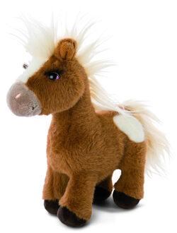 Nici Mystery Hearts Pony/paard Lorenzo pluche knuffel - bruin - 25 cm - Knuffeldier Wit