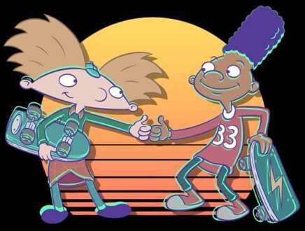 Nickelodeon Hey Arnold Buddies Unisex T-Shirt - Black - XXL - Zwart