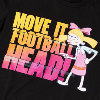 Nickelodeon Hey Arnold Move It Football Head Women's T-Shirt - Black - M Zwart