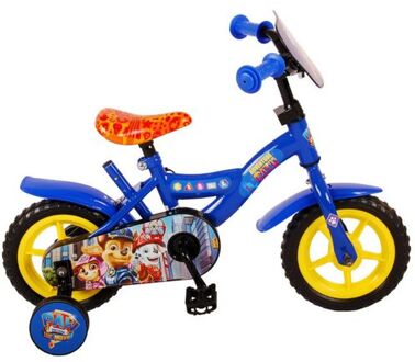 Nickelodeon Paw Patrol Kinderfiets - Jongens - 10 inch - Blauw - Doortrapper - Geel zadel
