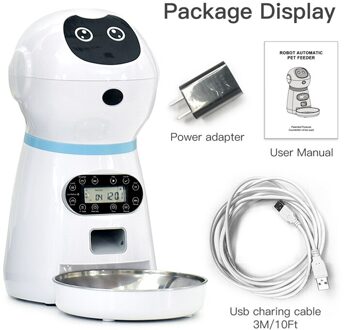 Nicrew Automatische Kat Feeder 3L Pet Food Dispenser Feeder Medium En Grote Kat Hond 4 Maaltijd Voice Recorder En Timer UK plug