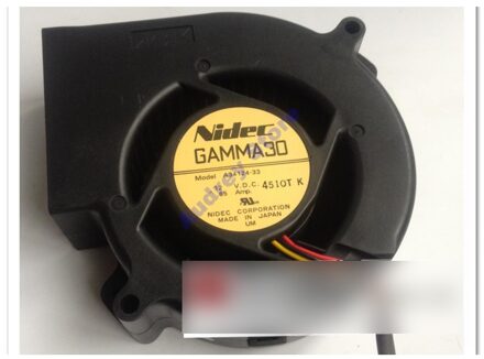 Nidec 9733 A34124-33 DC12V 0.65A 7.8W 3 Draden Turbo Air Blower Dubbele Kogellager Fan