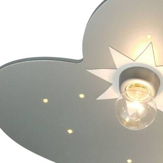 Niermann Plafondlamp wolk met zilveren sterren - Plafondlamp - 5 lichts - Zilver