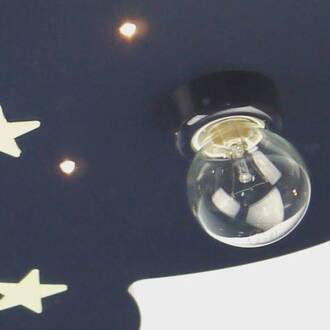 Niermann Plafondlamp wolk XXL met fluoriserende sterren - Plafondlamp - 6 lichts - Blauw, Geel