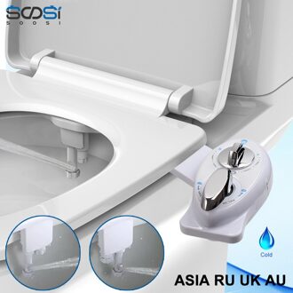 Niet-elektrische Bidet Toilet Seat Anale Dubbele Nozzle Links Handvat Voor Vrouwen SS7801 7801Asia RU UK AU 12