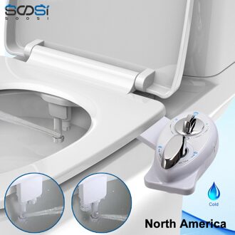 Niet-elektrische Bidet Toilet Seat Anale Dubbele Nozzle Links Handvat Voor Vrouwen SS7801 7801North America 78