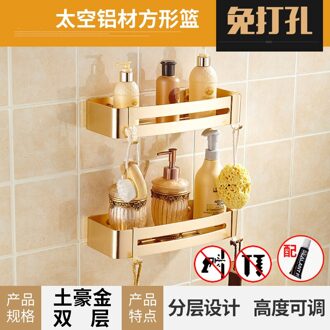 Niet-Geperforeerde Badkamer Muur Plank Gouden Muur Gemonteerde Wastafel Driehoek Opslag Mand Douche Organisator Badkamer Accessoires B2