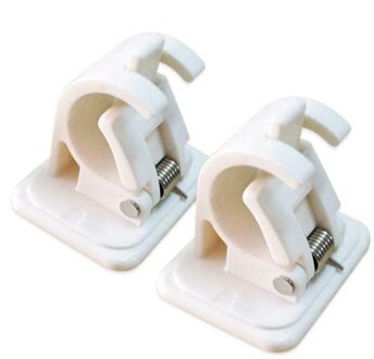 Niet-Geperforeerde Eenvoudige Opknoping Staaf Clamp Kleverige Muur Gordijn Opknoping Staaf Klem Haak Douchegordijn Staaf Klem Opknoping Rack haak 6 stk