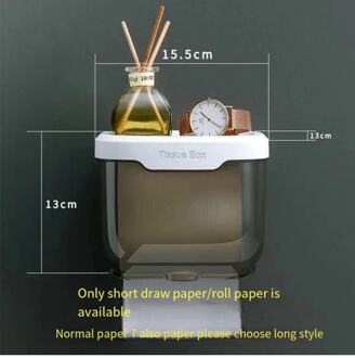 Niet-Geperforeerde Wc Tissue Doos Waterdichte Wc Badkamer Tissue Holder Toilet Transparant Roll Papier Doos Rekken klein - zwart