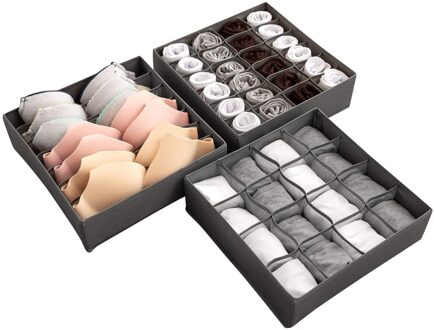 Niet-geweven Stof 3 Sets Inklapbare Closet Kabinet Organizer Ondergoed Opbergdoos Ondergoed Afwerking Organizer Органайзер B-3stk
