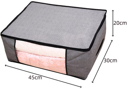Niet Geweven Stof Opbergdoos Vouwen Opbergtas Clear Window Rits Organizer met Handvat voor Quilt Kleding Met Handvatten B1 45x30x20cm