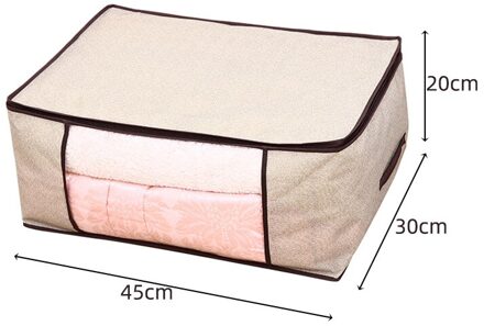 Niet Geweven Stof Opbergdoos Vouwen Opbergtas Clear Window Rits Organizer met Handvat voor Quilt Kleding Met Handvatten B4 45x30x20cm