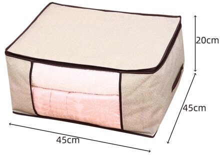 Niet Geweven Stof Opbergdoos Vouwen Opbergtas Clear Window Rits Organizer met Handvat voor Quilt Kleding Met Handvatten B5 45x45x20cm