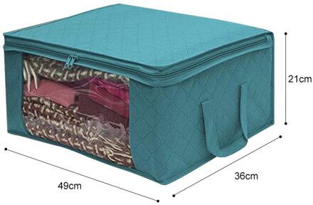 Niet Geweven Stof Opbergtas Quilt Opbergdoos Opvouwbaar Vuile Kleding Verzamelen Case Huishoudelijke Opbergtas Genaaid Netjes Verpakt blauw / 3 stk