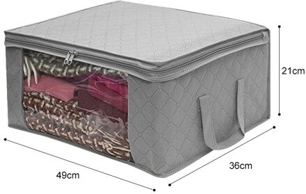 Niet Geweven Stof Opbergtas Quilt Opbergdoos Opvouwbaar Vuile Kleding Verzamelen Case Huishoudelijke Opbergtas Genaaid Netjes Verpakt grijs / 3 stk