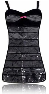 Niet-geweven Stof Organizer Sieraden Broche Kast Opknoping Type Zwarte Opbergtas Houder Home Organisatie Levert