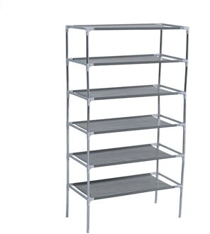 Niet-geweven Stof Stofdicht Schoenenrek Organizer Cover Kast Plank Kast Multifuional Stapelbaar Shoerack Voor Thuis 6 laag