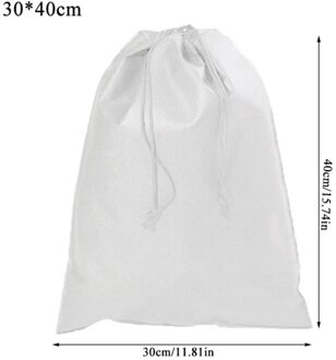 Niet-geweven Tasje Schoenen Reizen Draagbare Bag Organizer Toilettas Case Kleding Rugzakken Boodschappentas wit 30x40cm