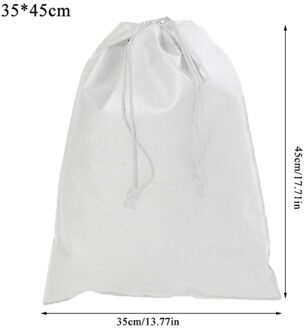 Niet-geweven Tasje Schoenen Reizen Draagbare Bag Organizer Toilettas Case Kleding Rugzakken Boodschappentas wit 35x45cm