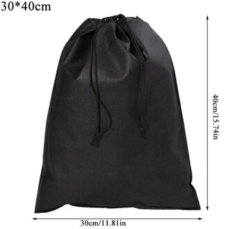 Niet-geweven Tasje Schoenen Reizen Draagbare Bag Organizer Toilettas Case Kleding Rugzakken Boodschappentas zwart 30x40cm